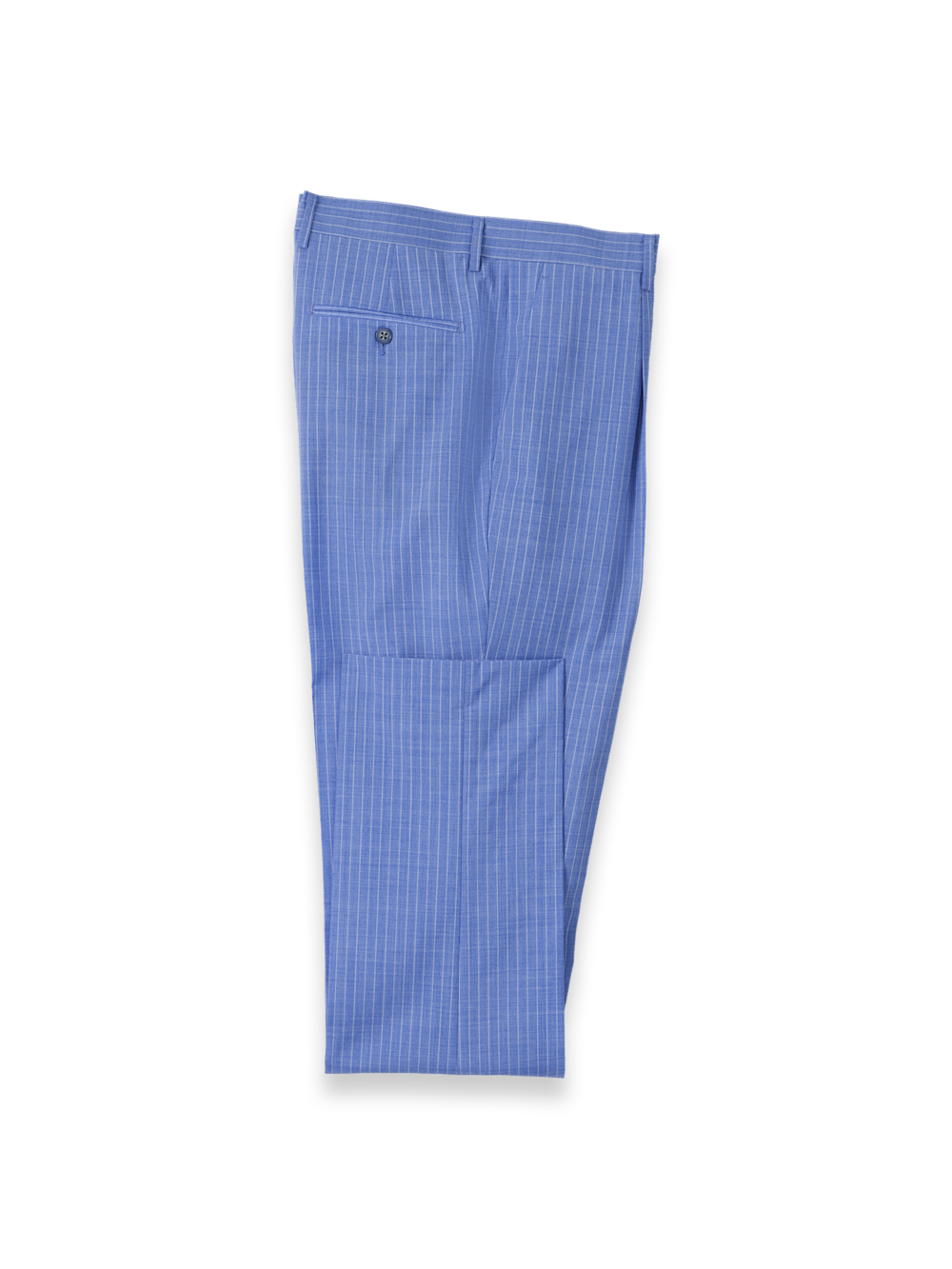 Product Image of Wool Blend Pindstripe Single Pleat Suit Pant-Blue