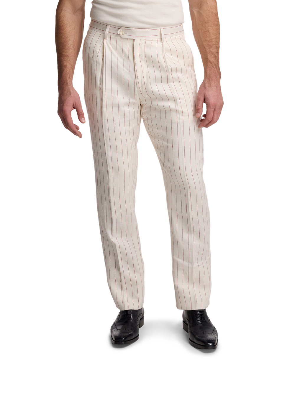 Alternate Image of Pinstripe Linen Pleated Suit Pants-1