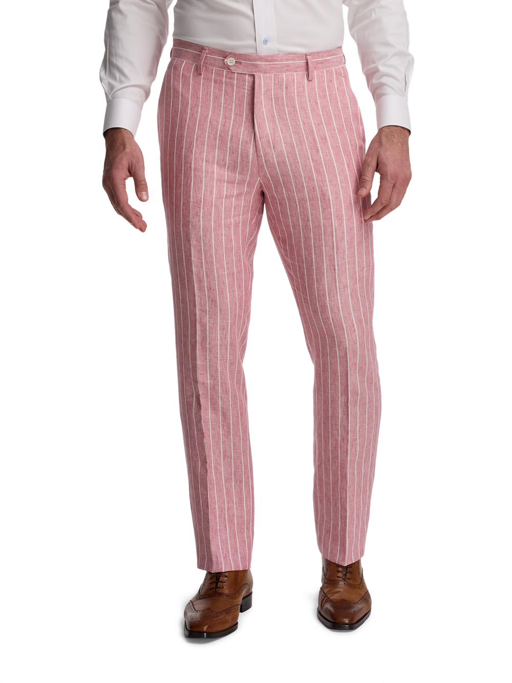Alternate Image of Pinstripe Linen Flat Front Suit Pants-1