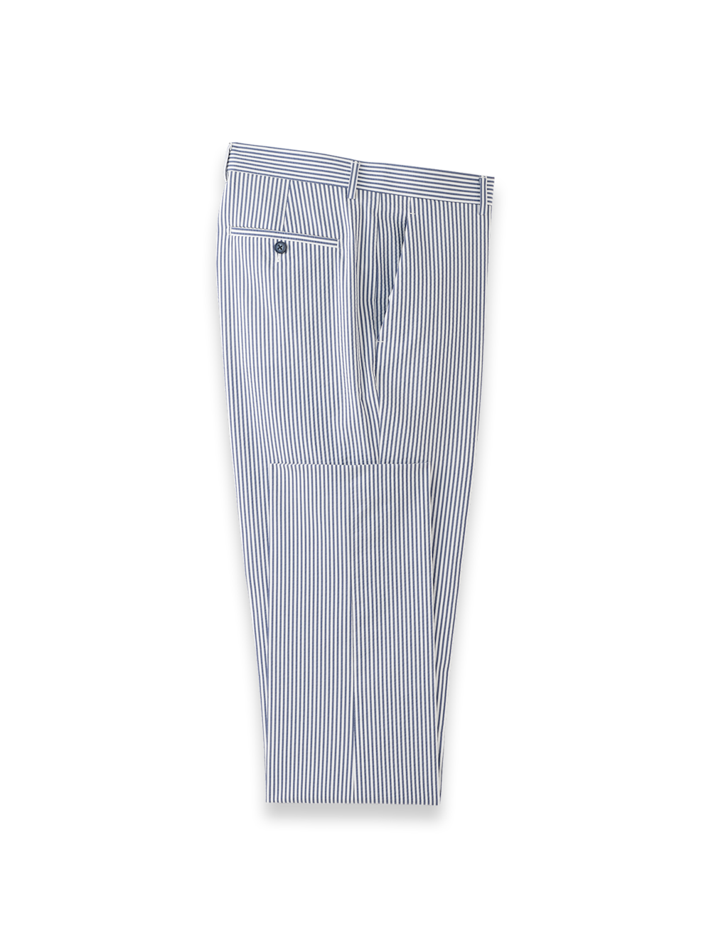 Product Image of Stripe Seersucker Flat Front Suit Pants-Navy/White