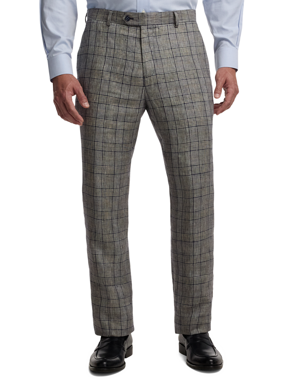 Alternate Image of Plaid Linen Flat Front Suit Pants-1