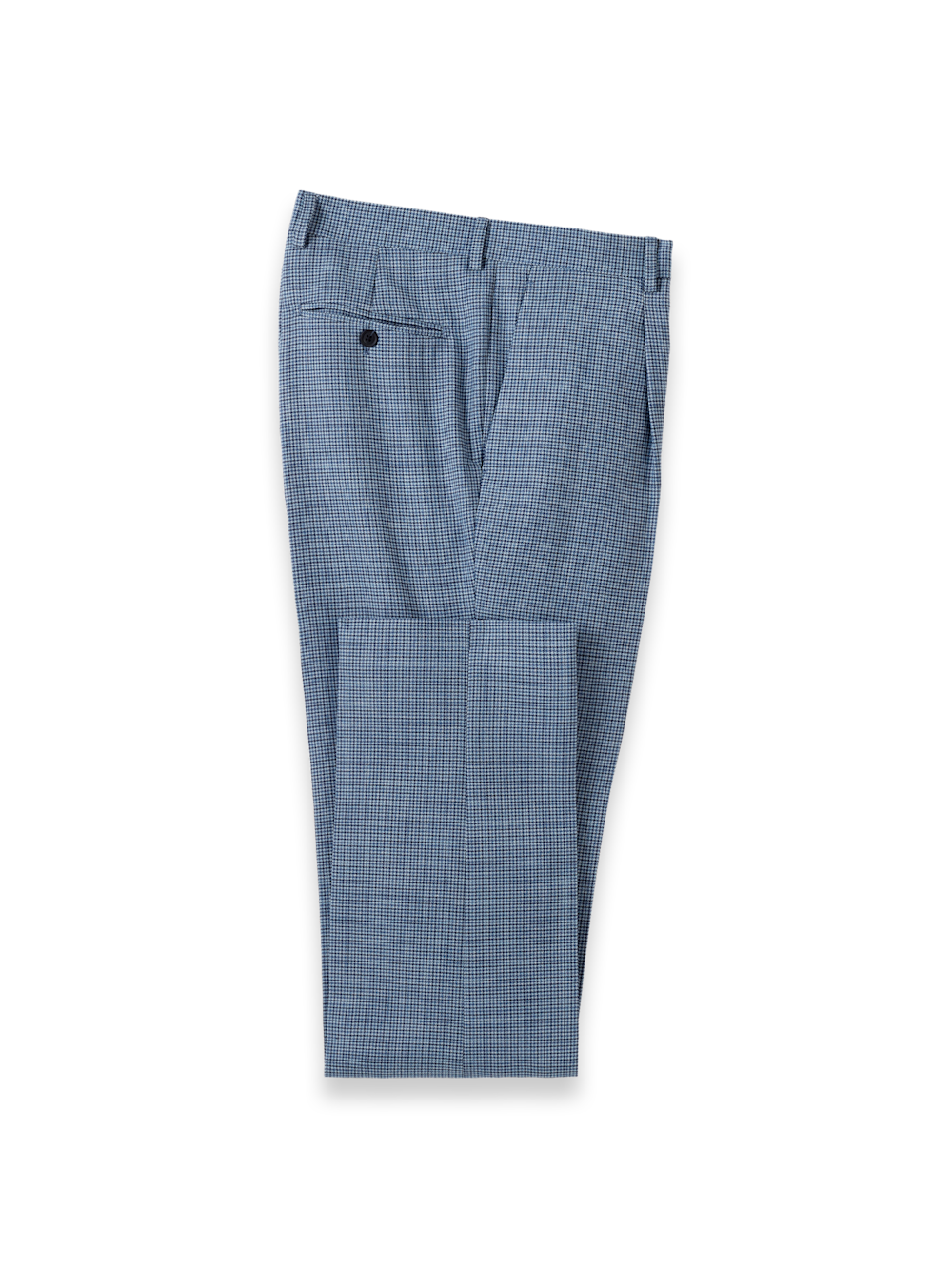 Product Image of Houndstooth Wool Single Pleat Suit Pants-Blue Houndstooth