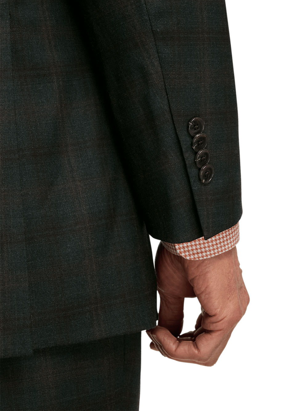 Alternate Image of Wool Stretch Plaid Single Breasted Peak Lapel Suit Jacket-2