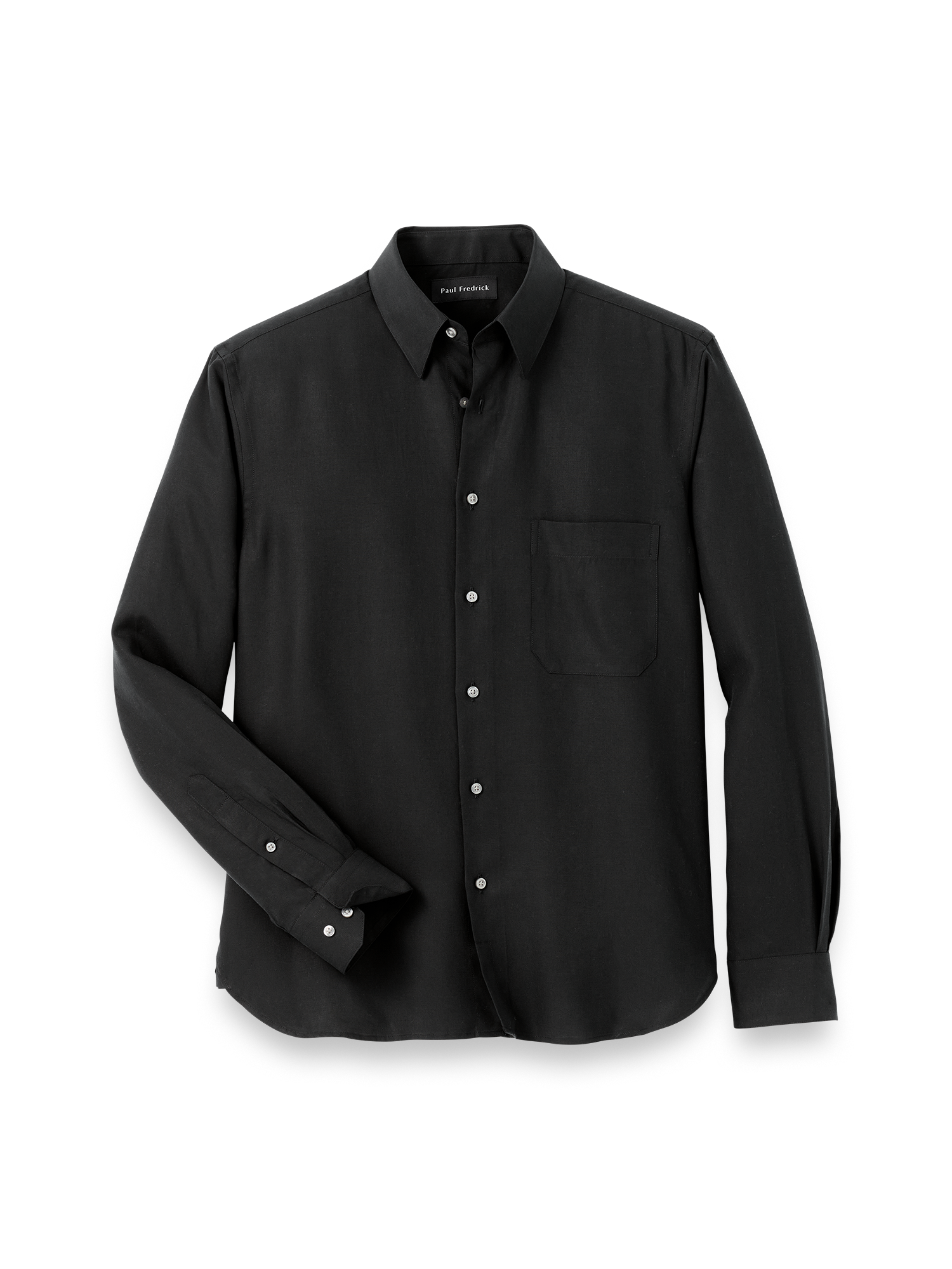 Lyocell Solid Casual Shirt - Black Slim Fit / Small Lyocell Solid Casual Shirt - Black Slim Fit / Small