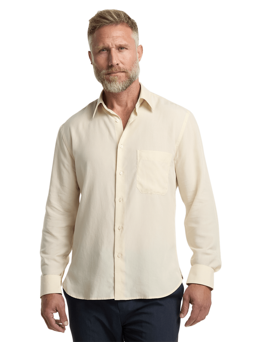 Alternate Shot of Men's Ivory Solid Shirts