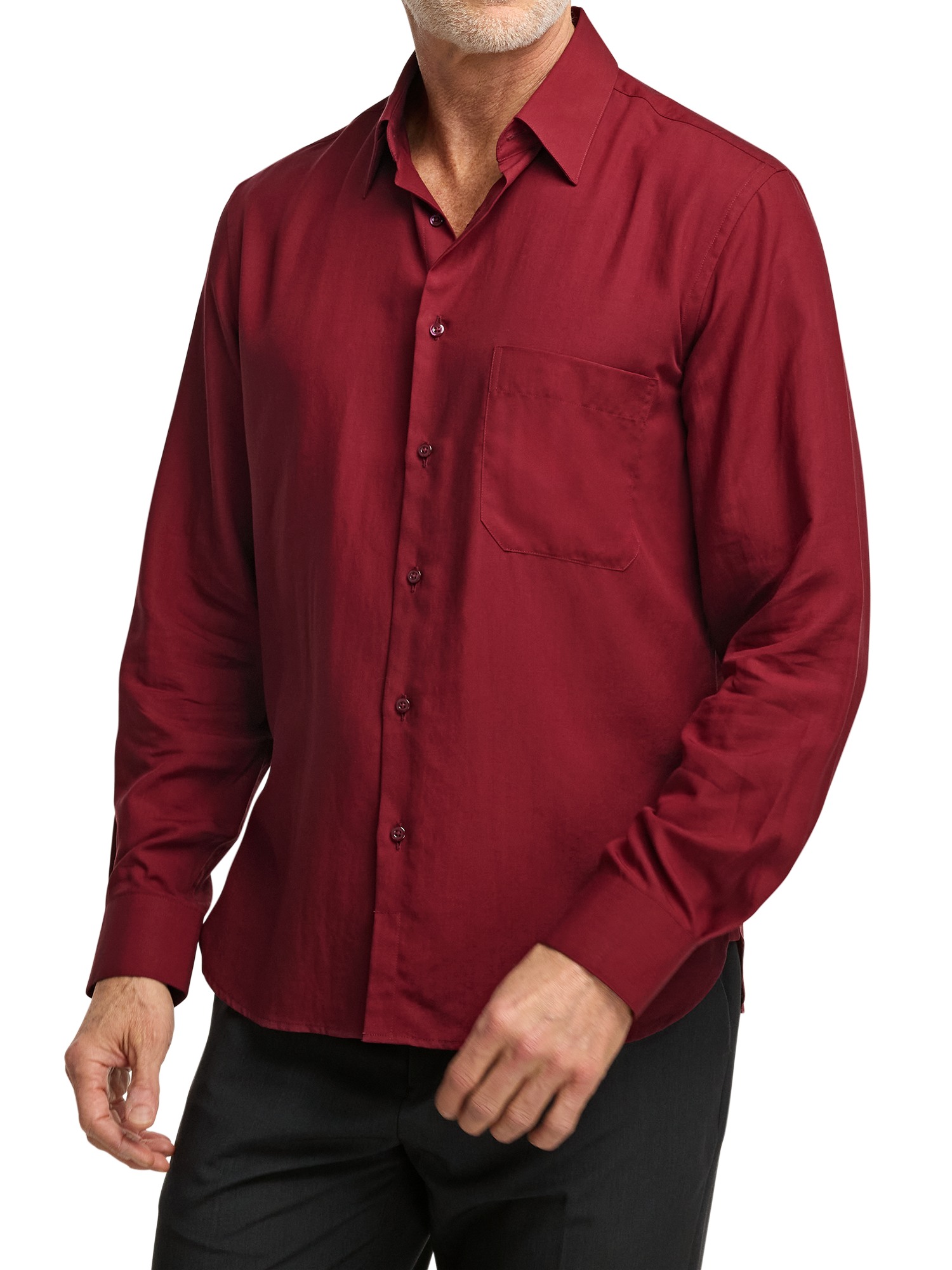 Lyocell Solid Casual Shirt - Burgundy