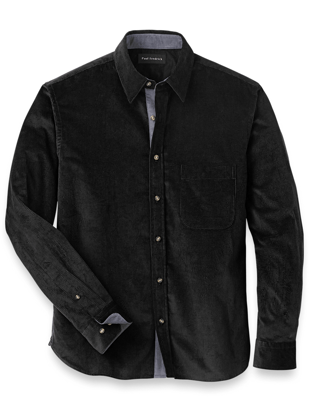 Cotton Corduroy Casual Shirt - Black – Paul Fredrick