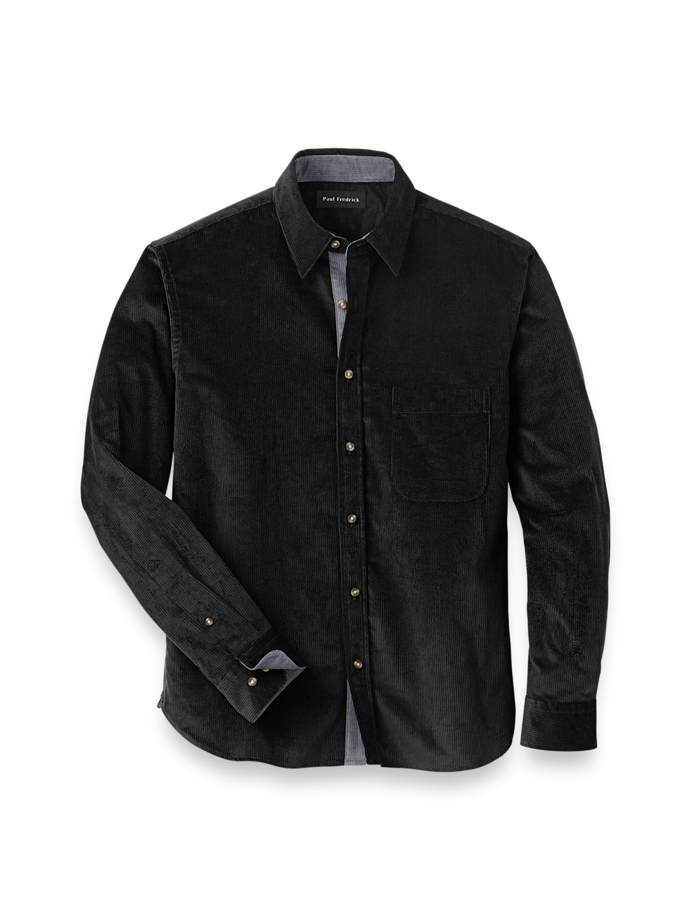 Cotton Corduroy Casual Shirt - Black – Paul Fredrick