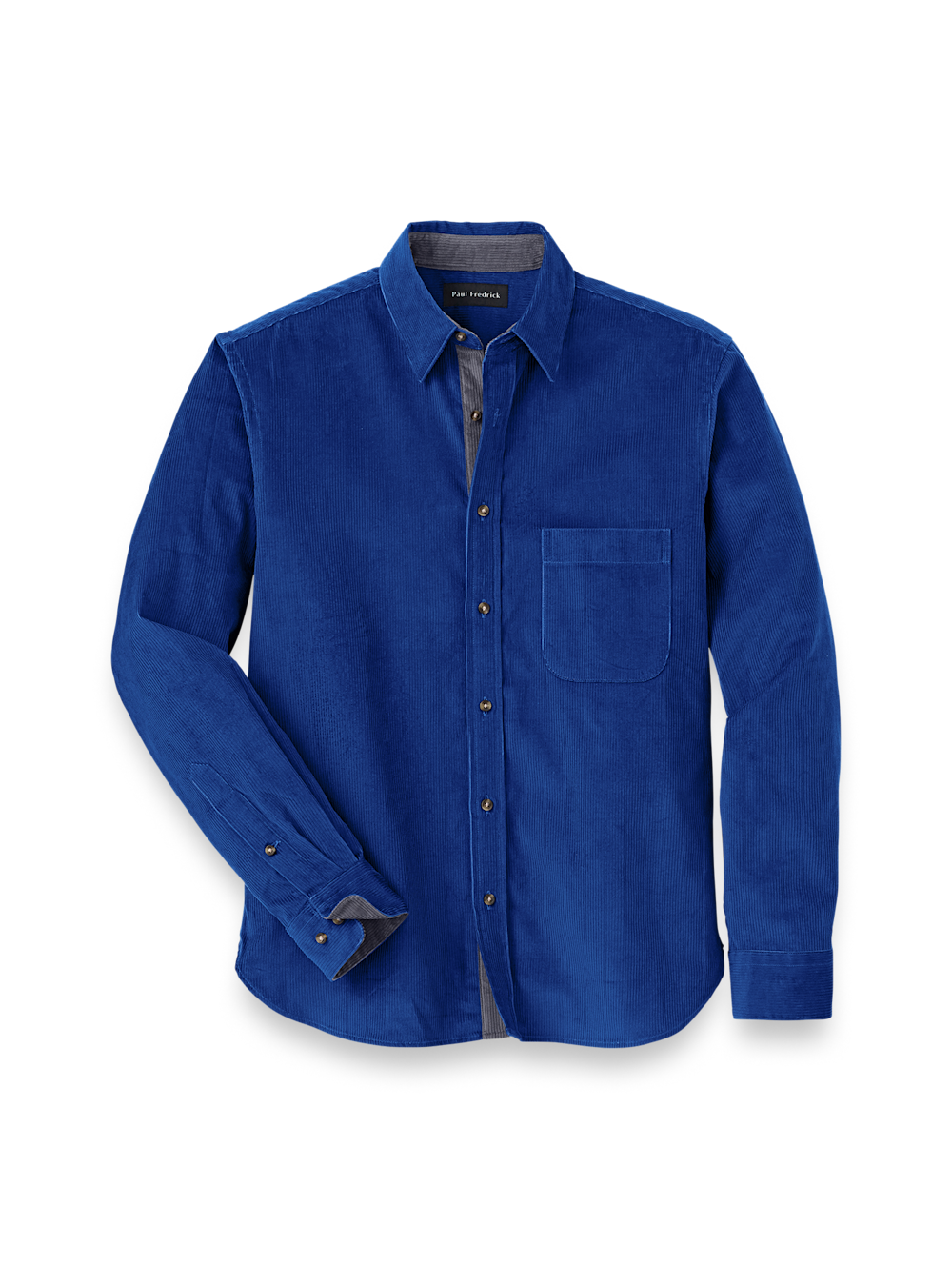 Cotton Corduroy Casual Shirt - Blue – Paul Fredrick