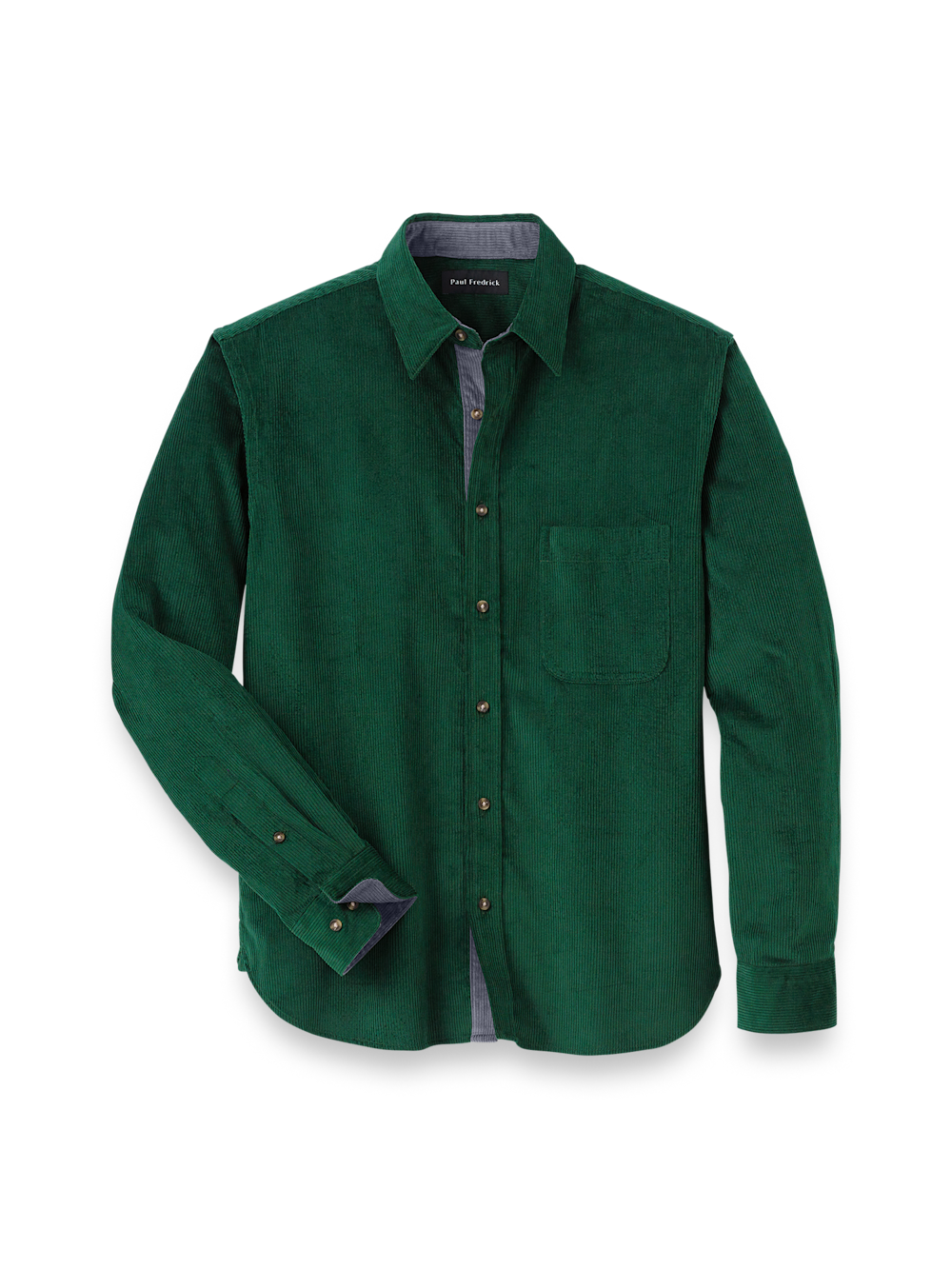 Cotton Corduroy Casual Shirt - Green Classic Fit / Small Cotton Corduroy Casual Shirt - Green Classic Fit / Small