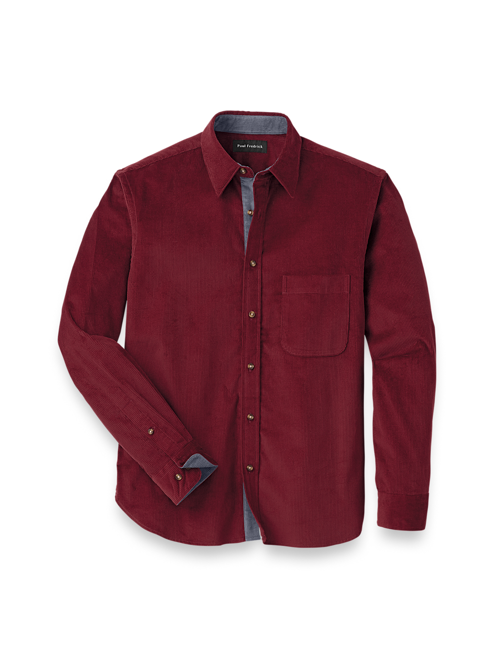 Cotton Corduroy Casual Shirt - Burgundy – Paul Fredrick Cotton Corduroy Casual Shirt - Burgundy – Paul Fredrick