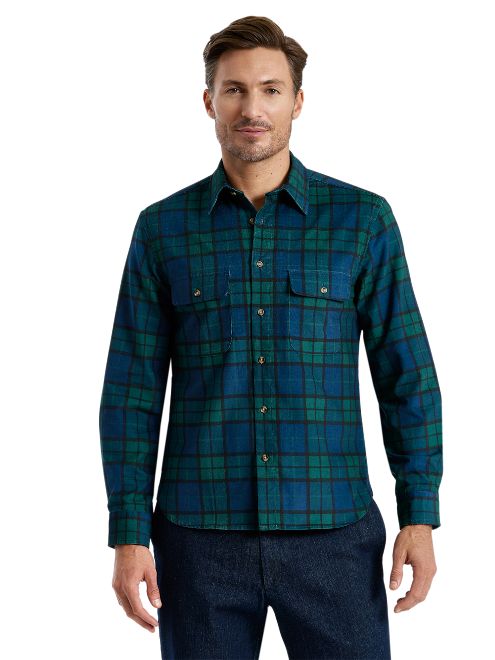 Alternate Shot of Men's navy/green Shirts