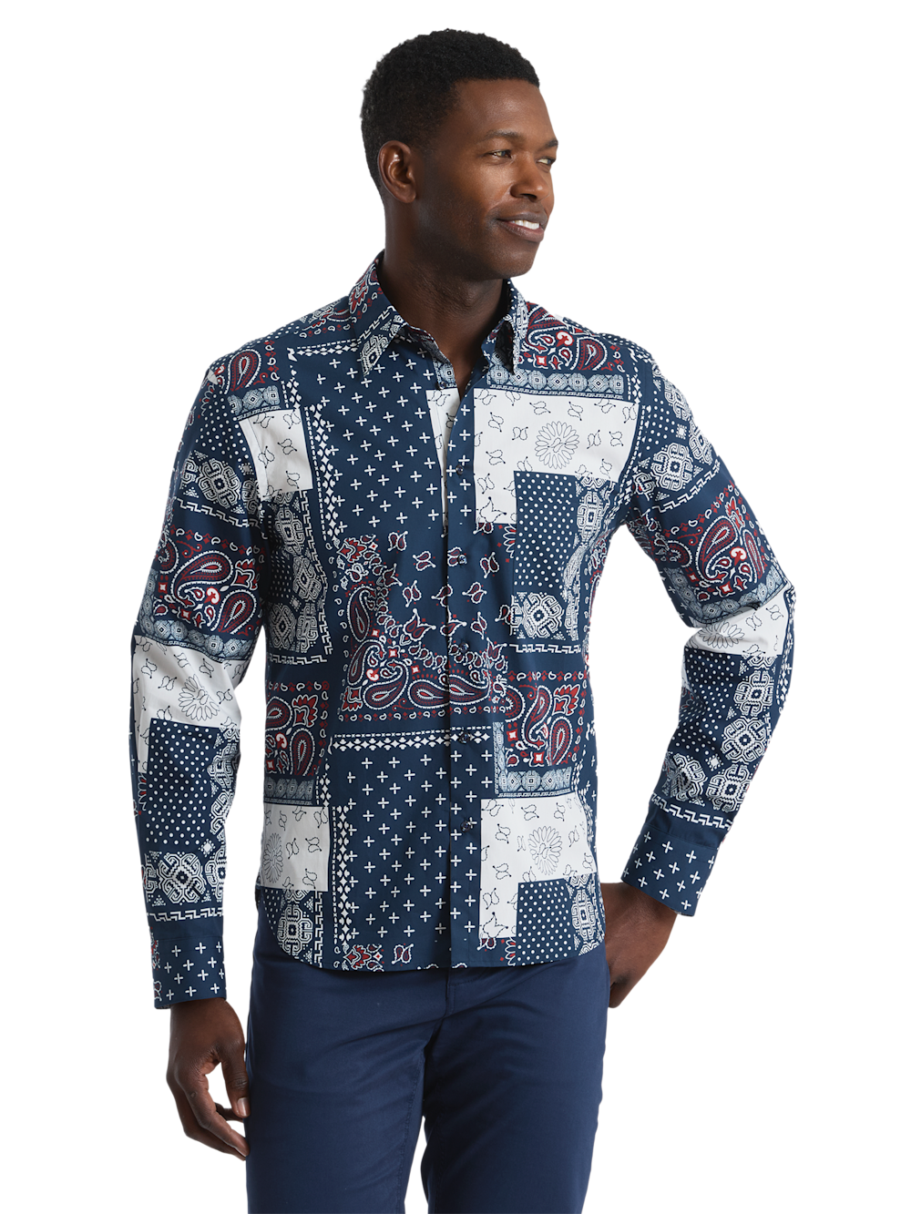 Alternate Shot of Men's burgundy multi Shirts