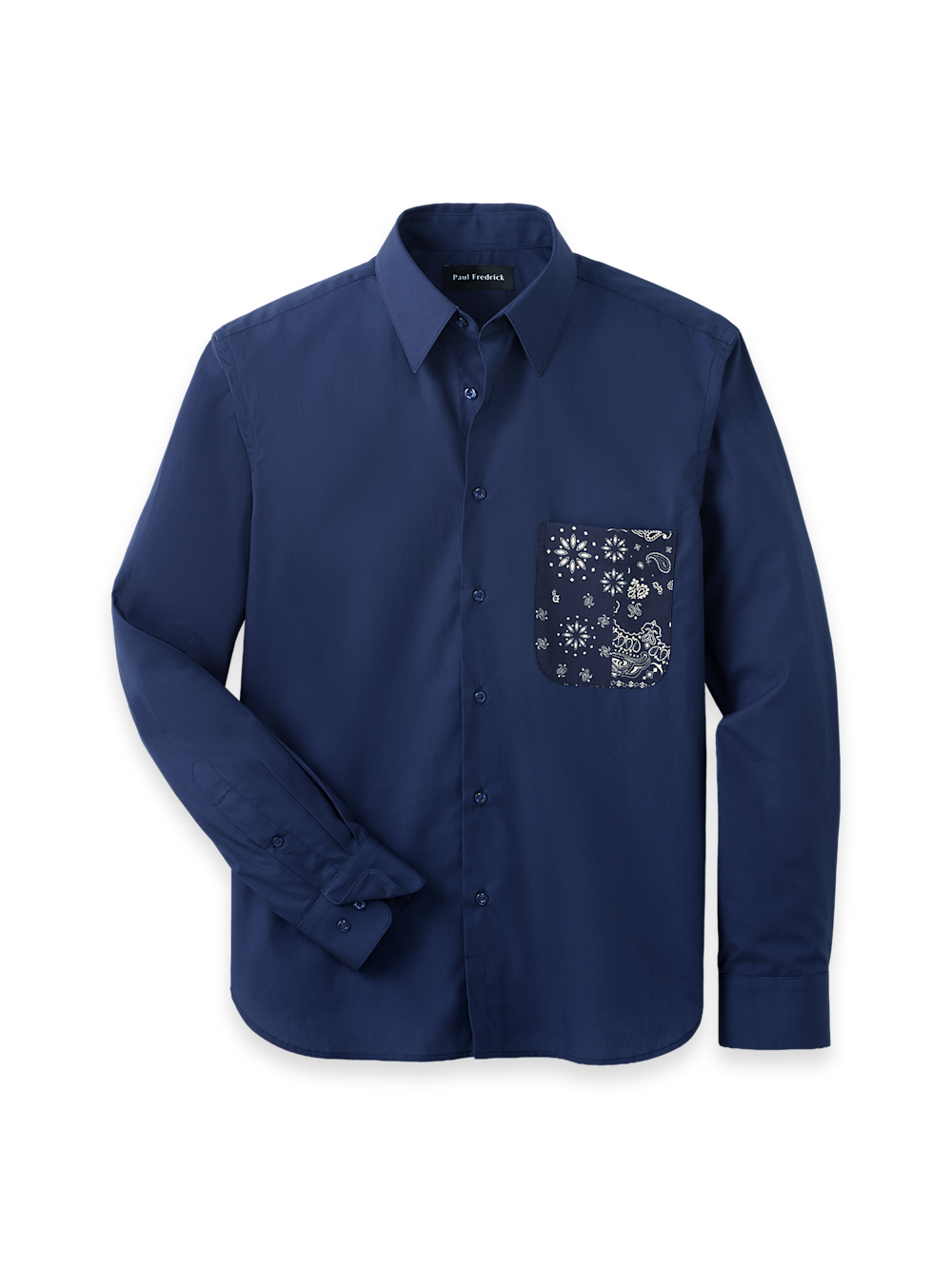 Cotton Solid Point Collar Casual Shirt
