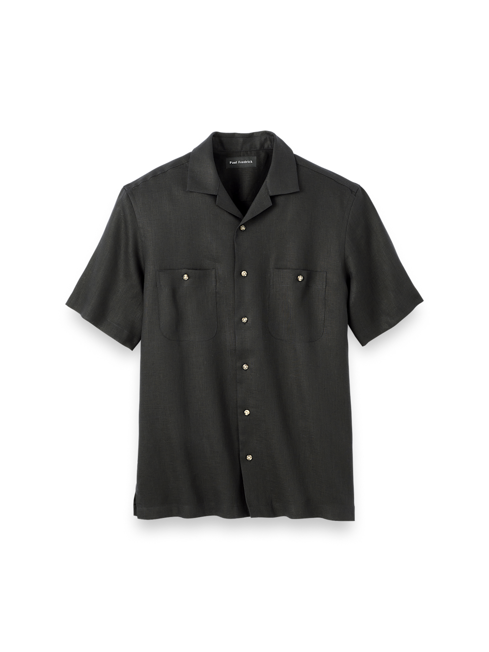 Product Image of Linen Solid Casual Shirt-Black