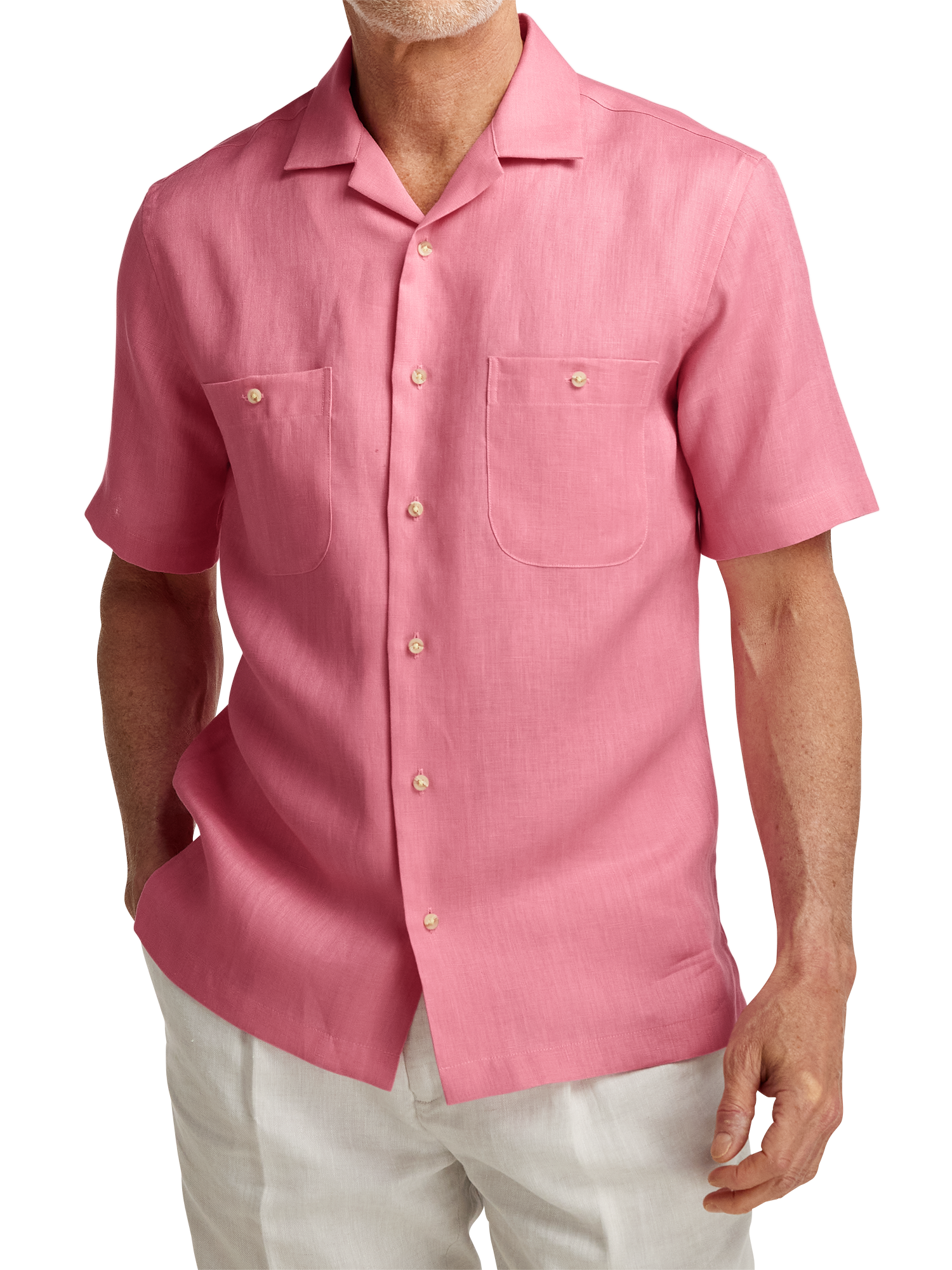 Linen Solid Casual Shirt - Pink
