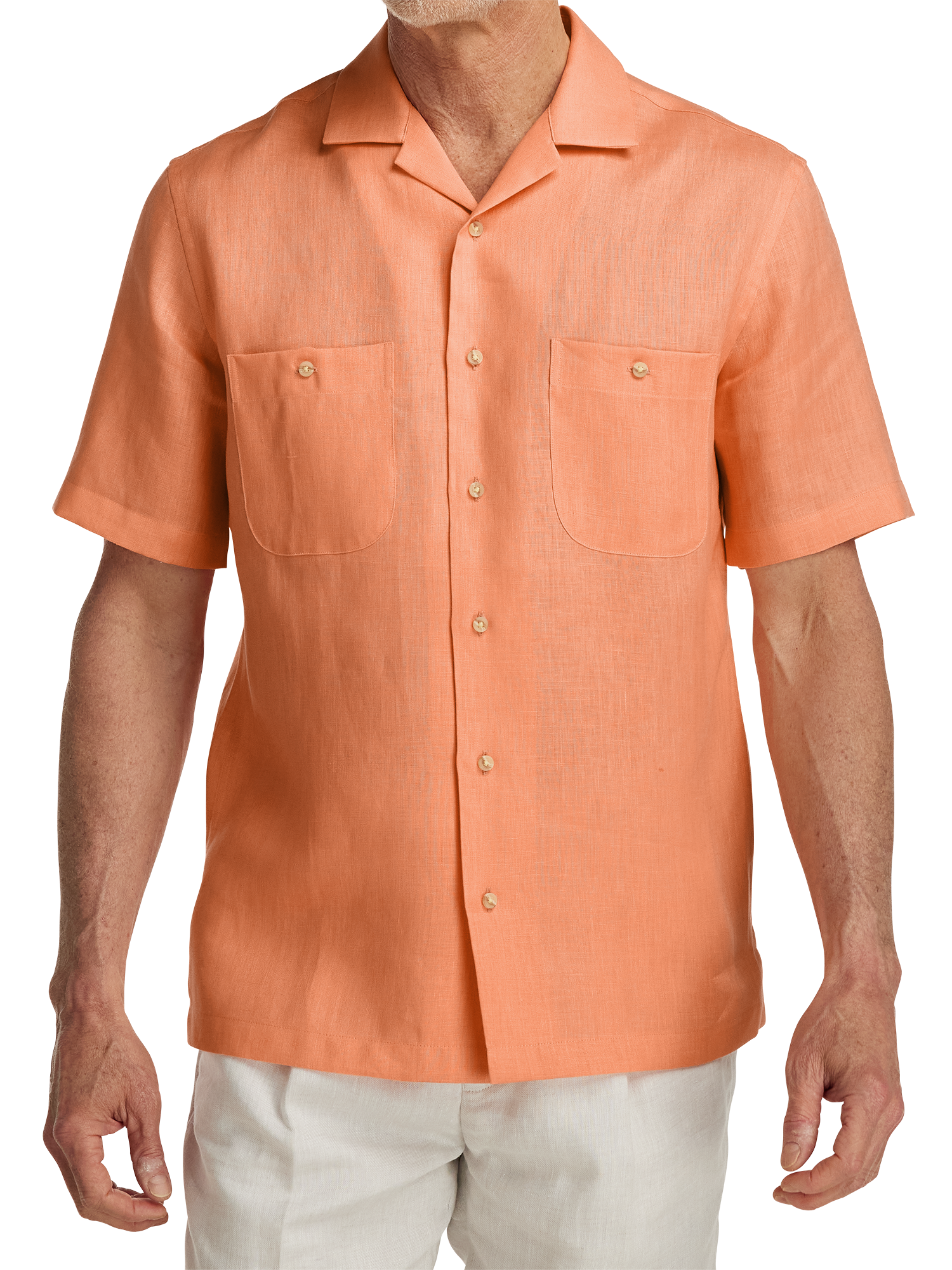 Linen Solid Casual Shirt - Coral