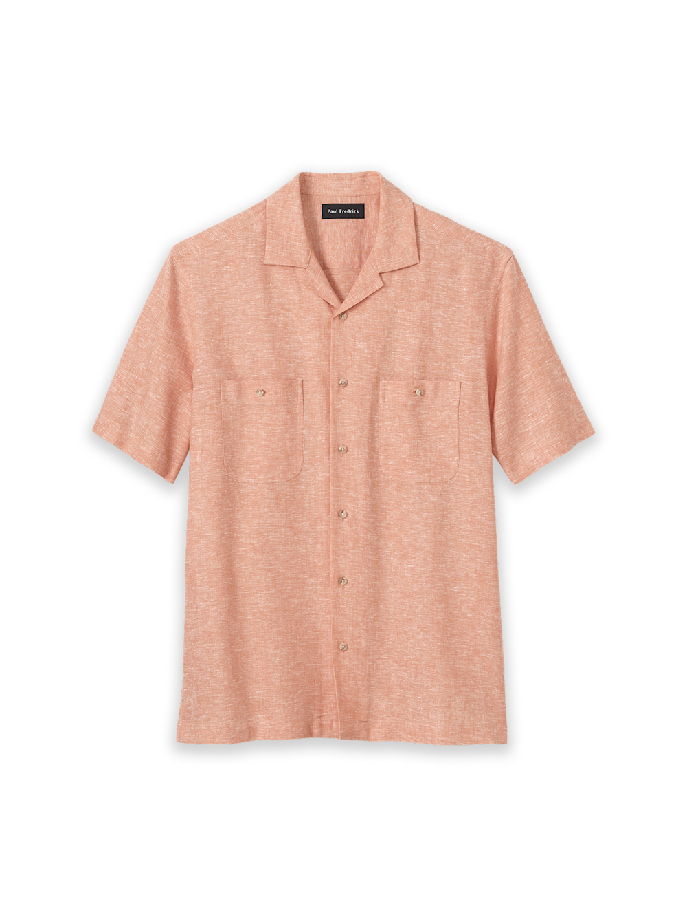 Product Image of Linen Blend Solid Casual Shirt-Light Coral