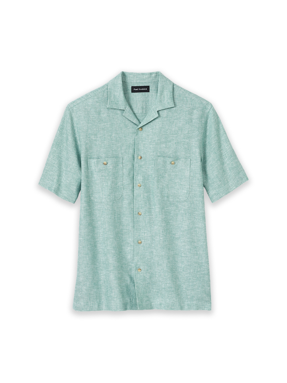 Product Image of Linen Blend Solid Casual Shirt-Light Aqua