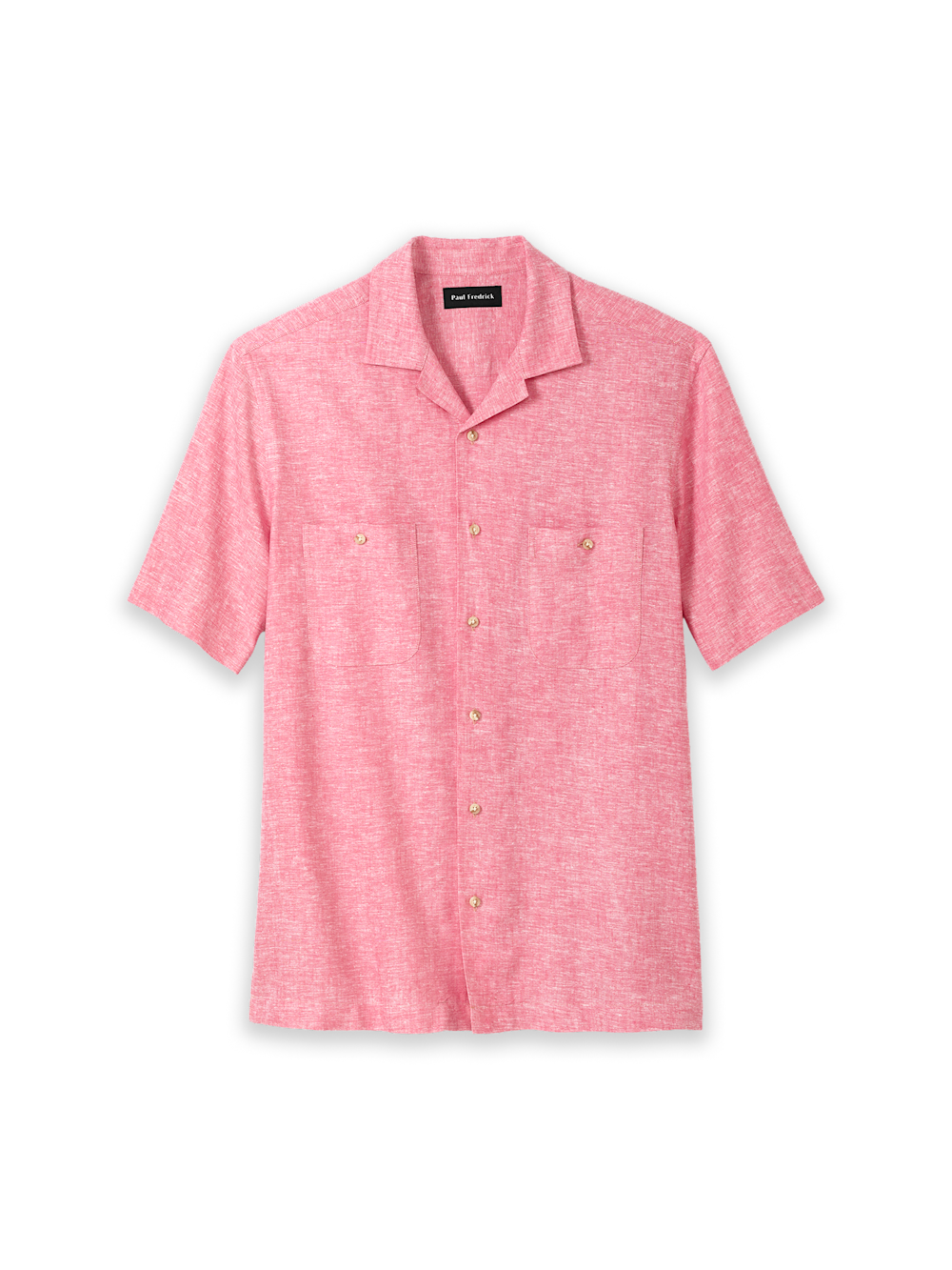 Product Image of Linen Blend Solid Casual Shirt-Light Red