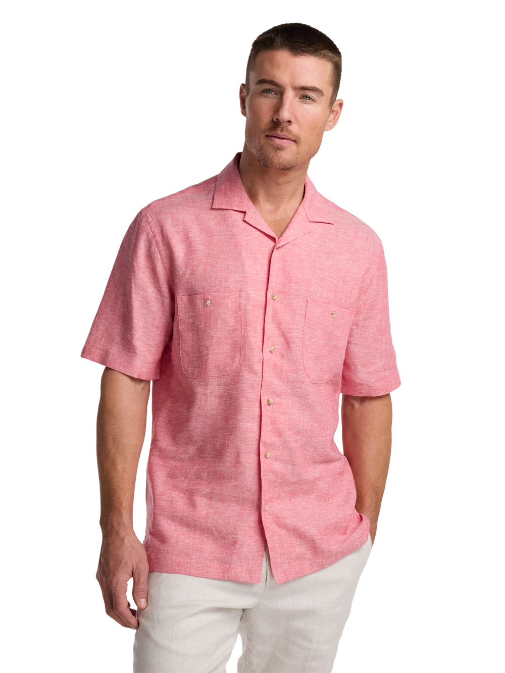Alternate Image of Linen Blend Solid Casual Shirt-1