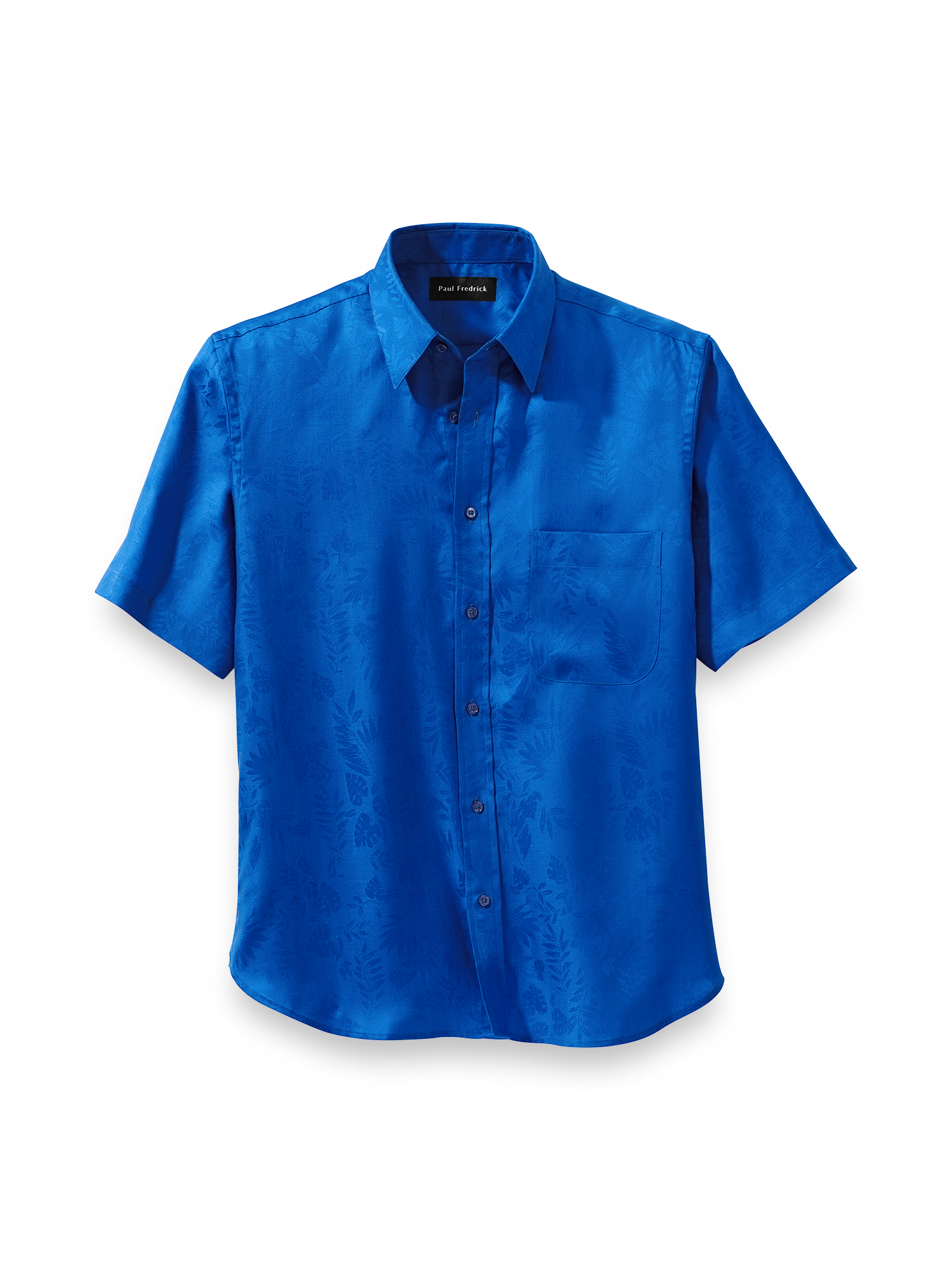 Lyocell Solid Jacquard Casual Shirt - Blue – Paul Fredrick