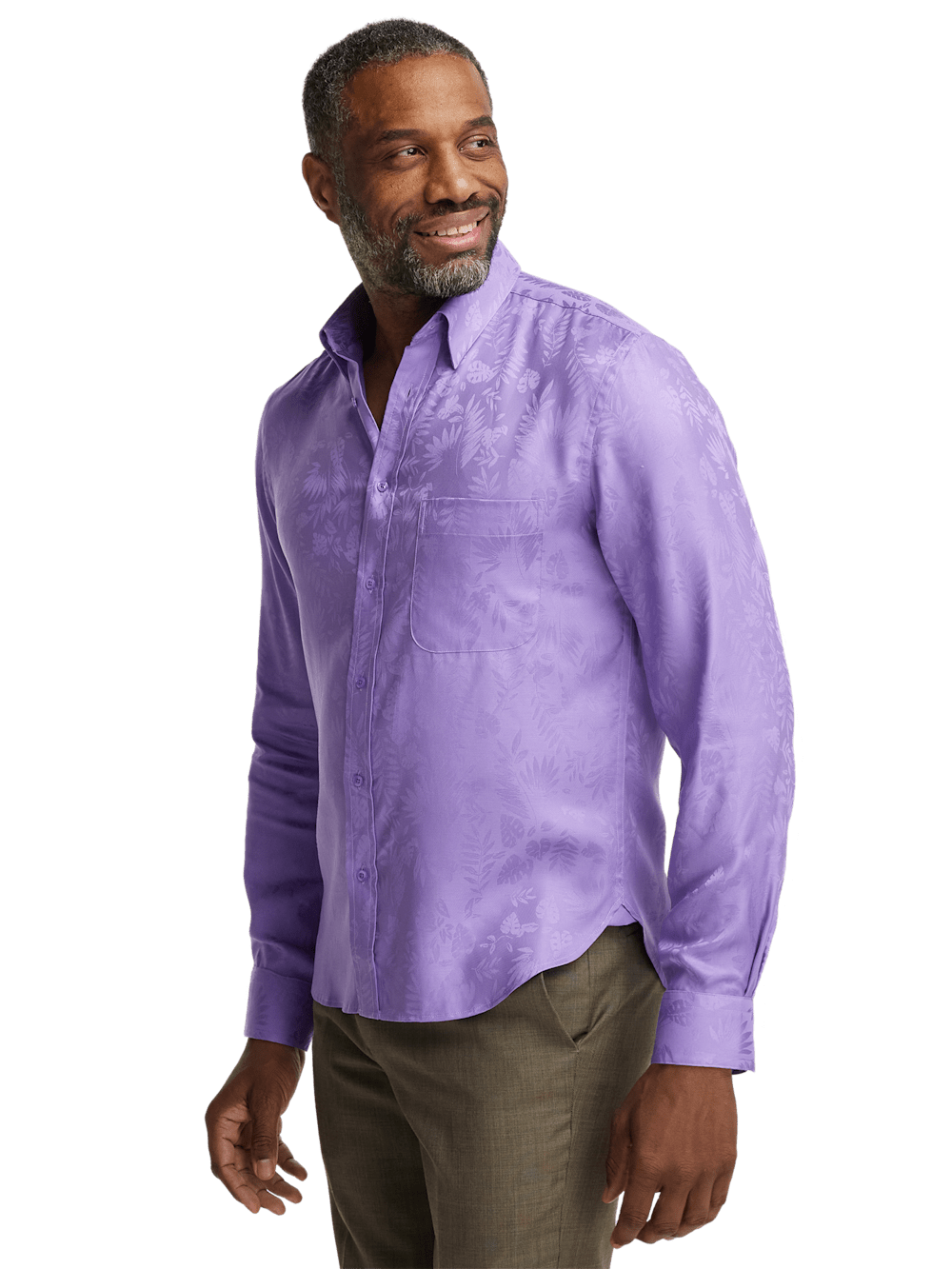Alternate Shot of Men's Lavender Solid Shirts