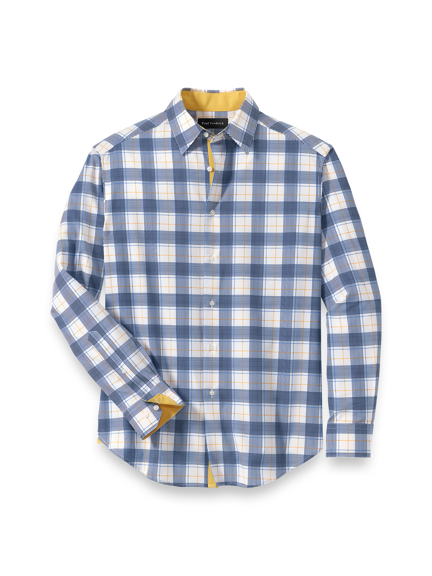 Performance Stretch Check Casual Shirt - Blue/yellow