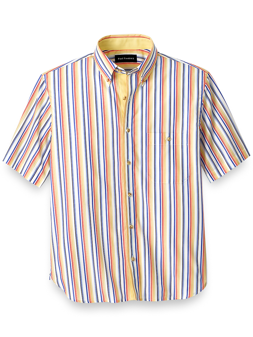Paul Fredrick Cotton Stripe Casual Shirt Multi Slim Fit Small