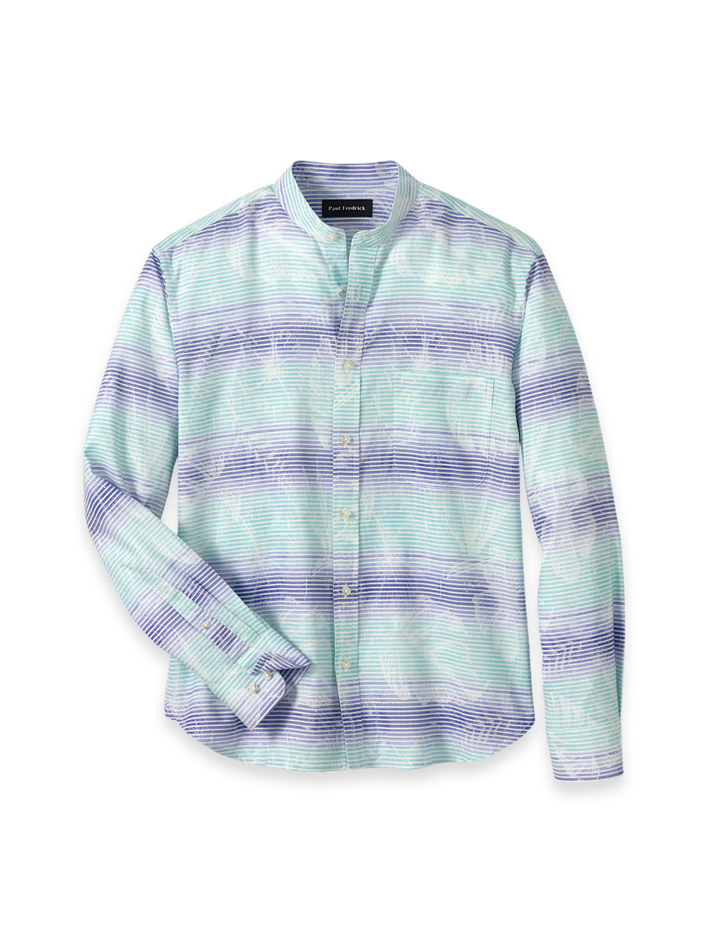 Product Image of Linen Blend Ombre Stripe Casual Shirt-Multi