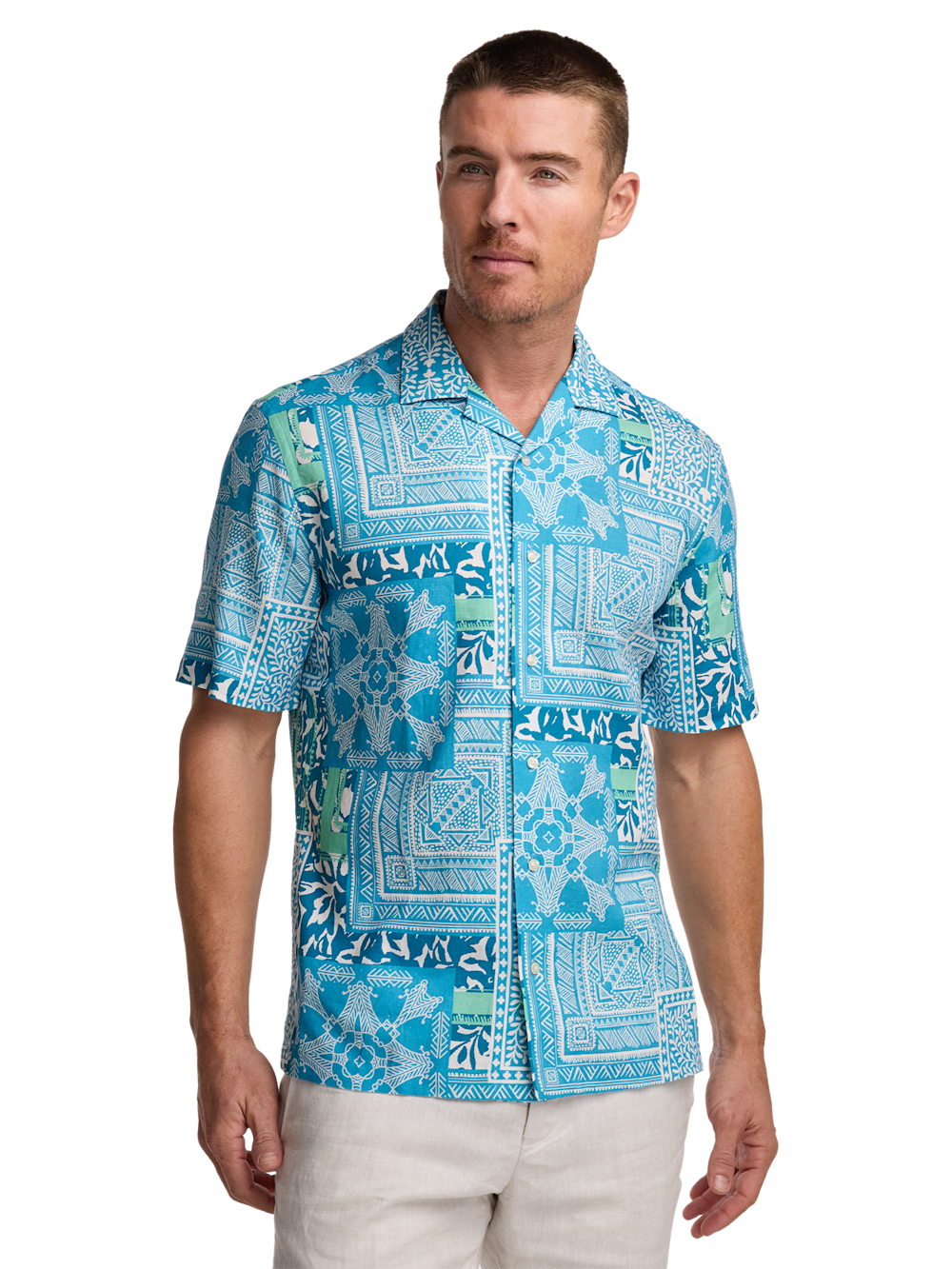 Alternate Image of Linen Blend Bandana Casual Shirt-1