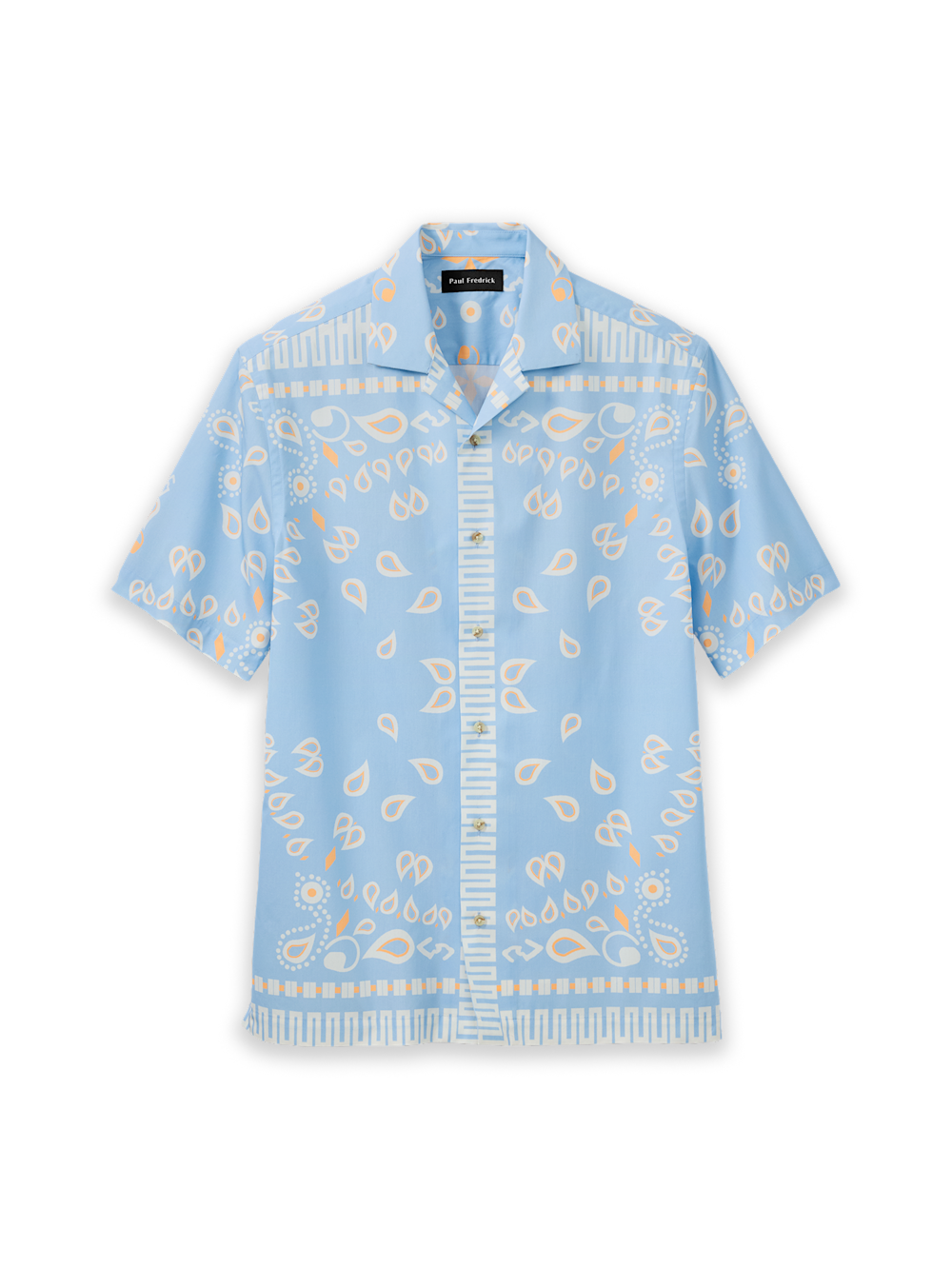 Product Image of Cotton Paisley Bandana Casual Shirt-Blue