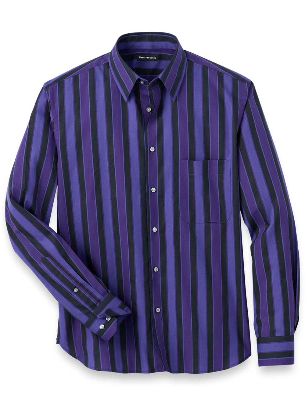 Cotton Stripe Casual Shirt - Purple Paul Fredrick Cotton Stripe Casual Shirt - Purple Paul Fredrick