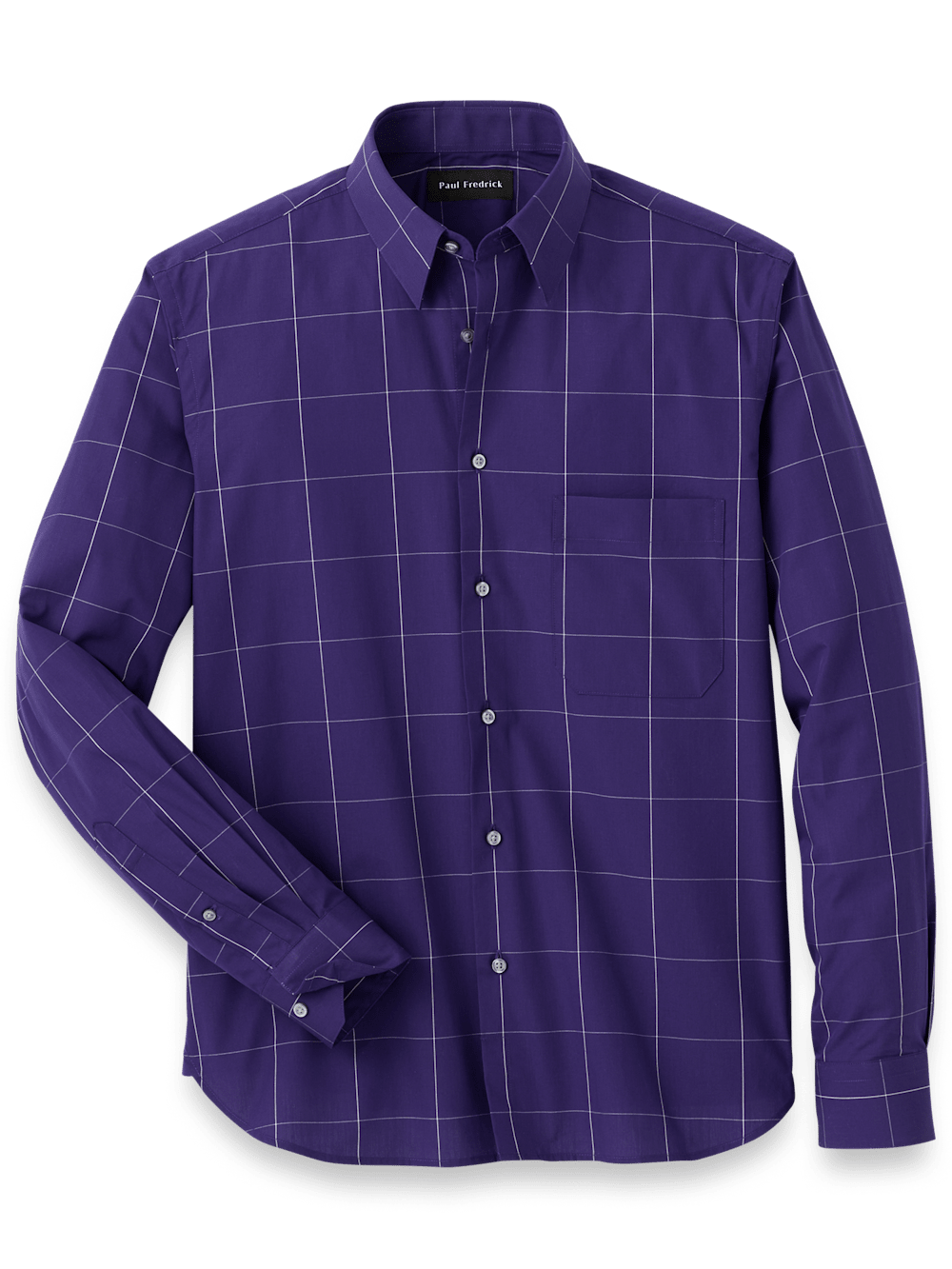 Cotton Windowpane Casual Shirt - Purple – Paul Fredrick