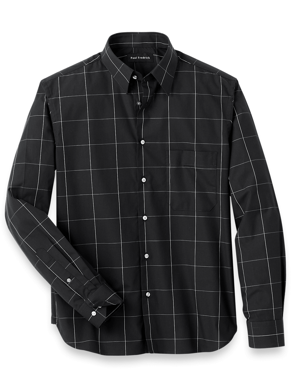 Cotton Windowpane Casual Shirt - Black – Paul Fredrick Cotton Windowpane Casual Shirt - Black – Paul Fredrick