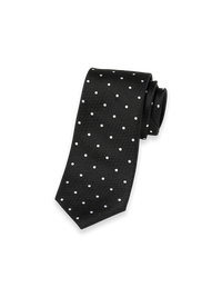 Dot Woven Silk Tie - Black