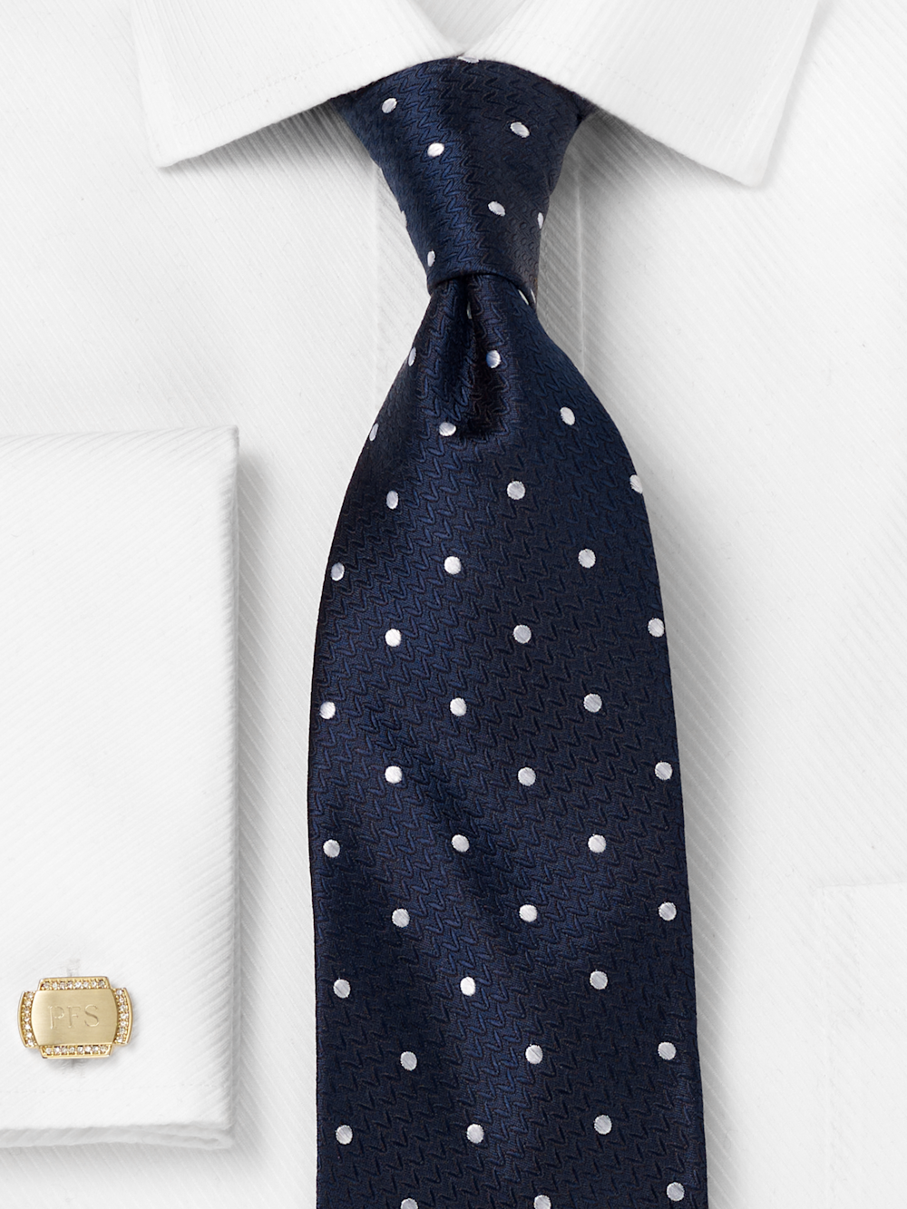 Alternate Shot of Men's Navy Dot Neckwear
