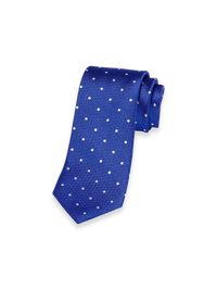 Dot Woven Silk Tie - Blue