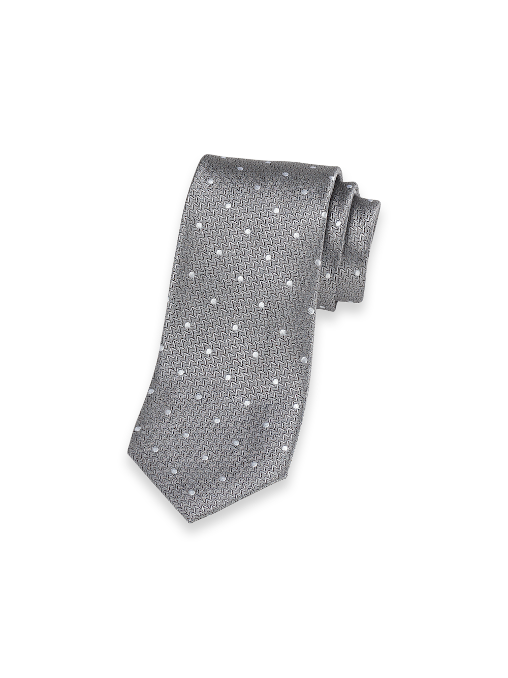 Product Image of Dot Woven Silk Tie-Silver