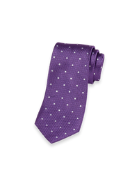 Dot Woven Silk Tie - Purple