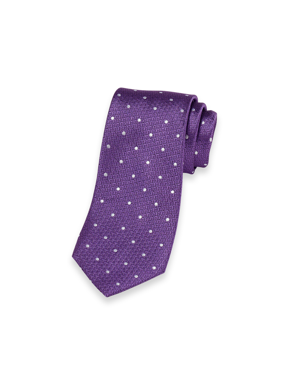 Product Image of Dot Woven Silk Tie-Purple