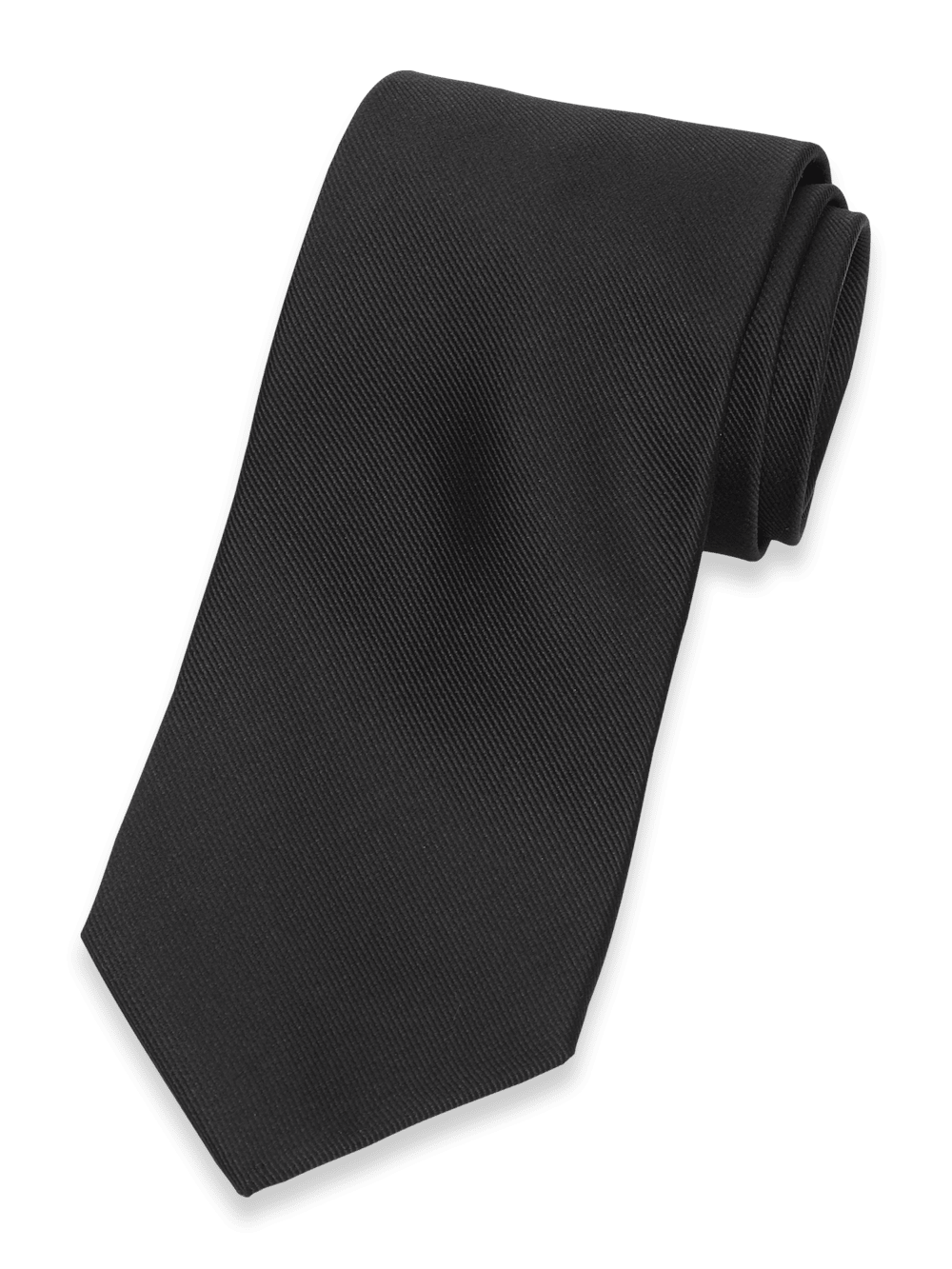 Product Image of Solid Twill Woven Silk Tie-Black