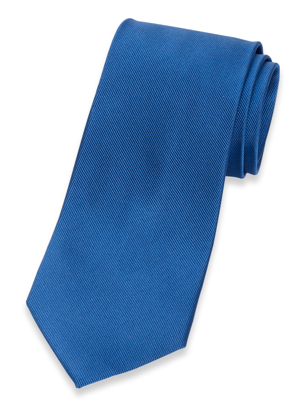 Product Image of Solid Twill Woven Silk Tie-Blue