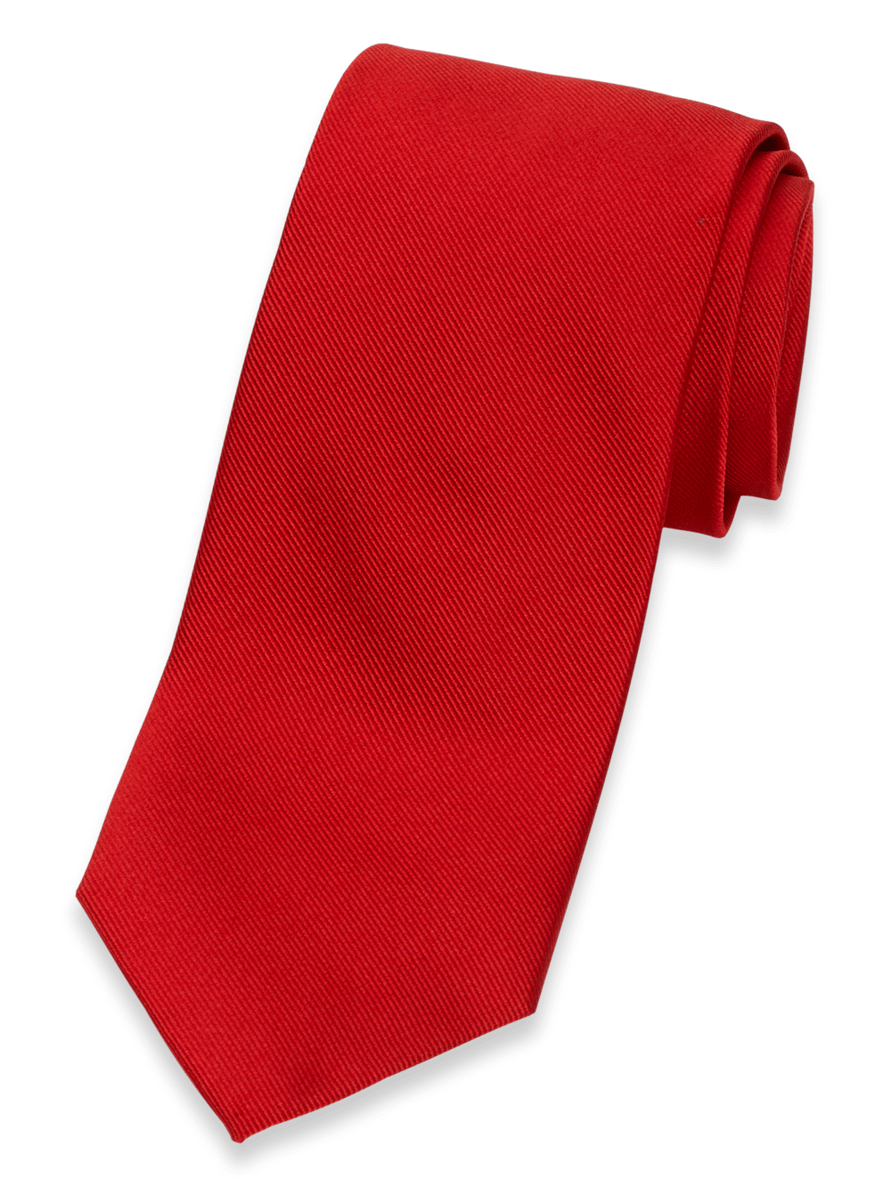 Product Image of Solid Twill Woven Silk Tie-Red