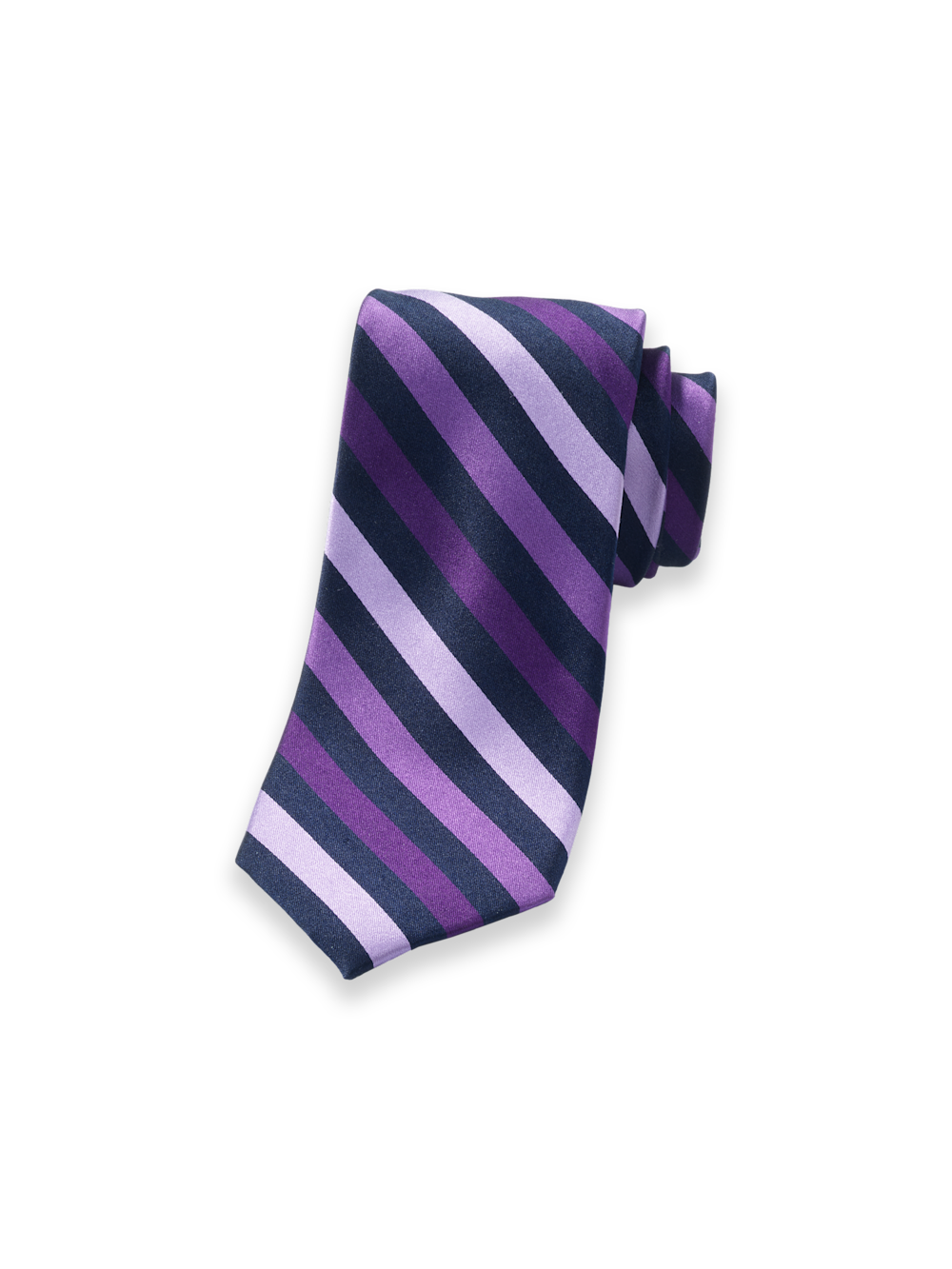 Product Image of Stripe Woven Silk Tie-Purple/Navy