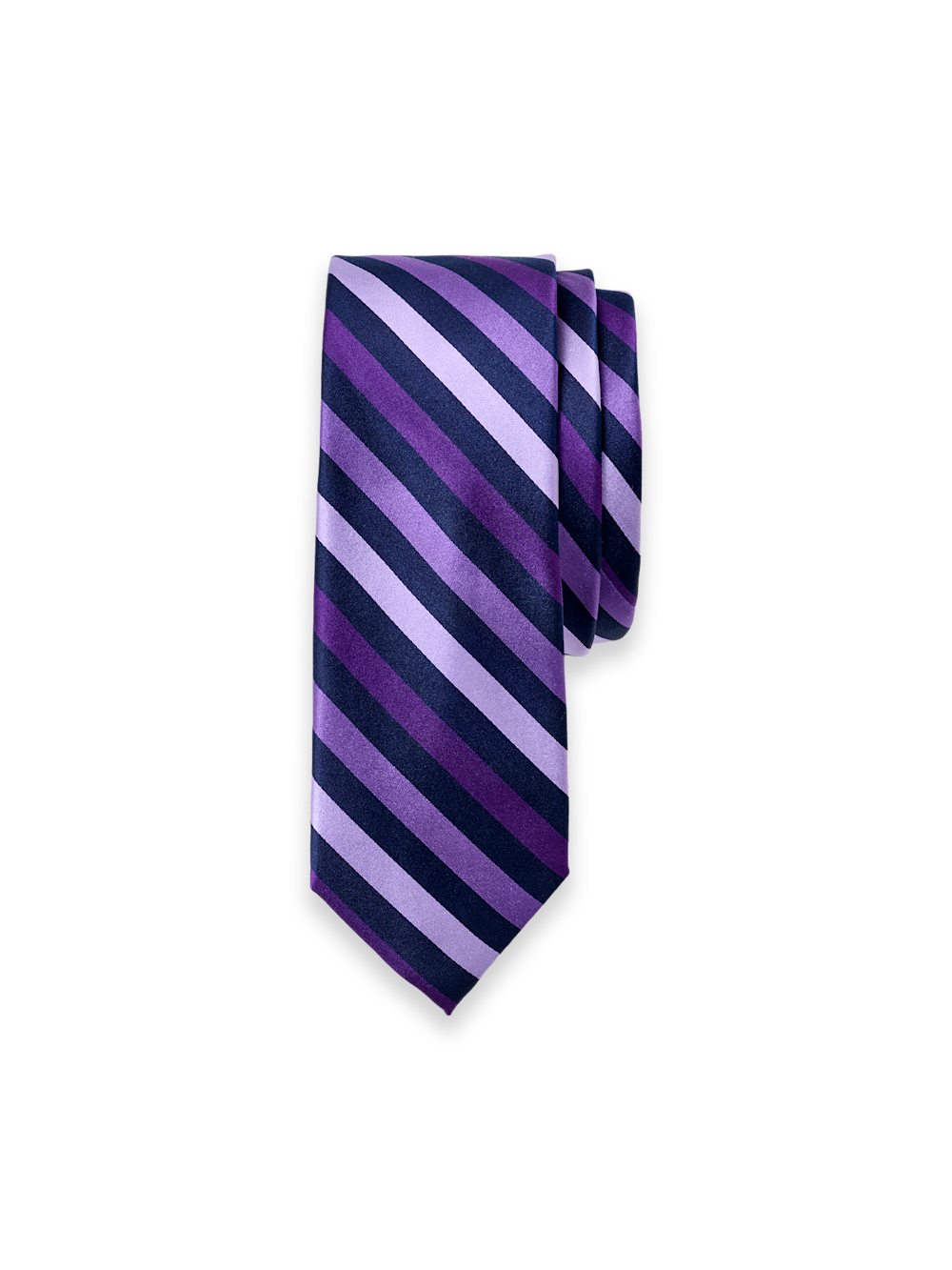 Product Image of Stripe Woven Silk Tie-Purple/Navy