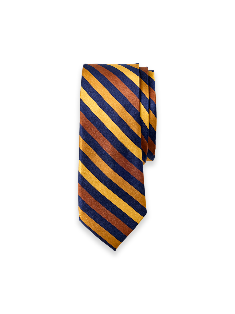 Product Image of Stripe Woven Silk Tie-Gold/Navy