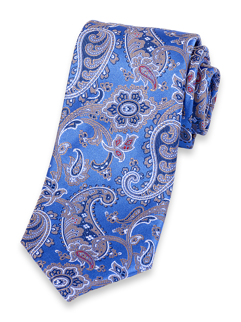 Product Image of Paisley Woven Silk Tie-Blue