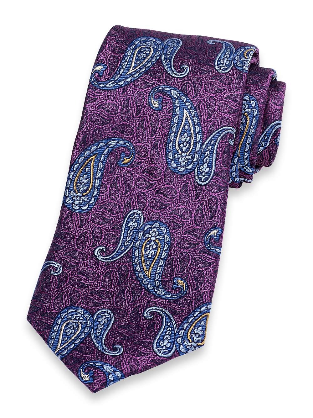Product Image of Paisley Woven Silk Tie-Purple