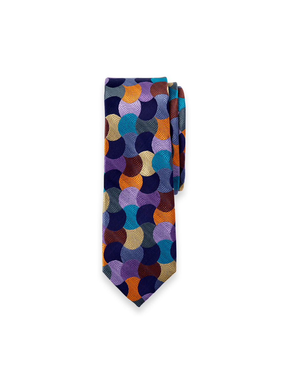 Product Image of Geometric Woven Silk Tie-Multi